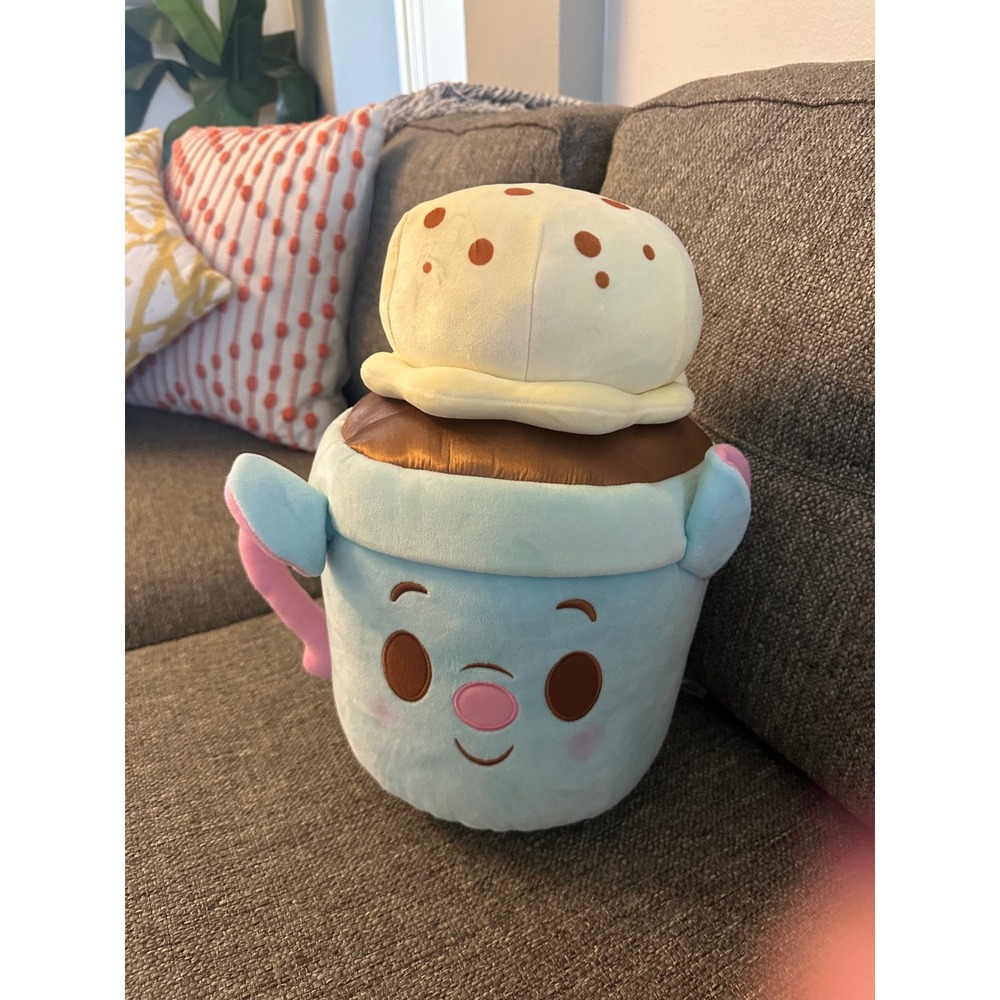 Disney Parks Tsum Tsum Plush Coffee Cup Stackable Stuffed Animal Blue‎ EUC